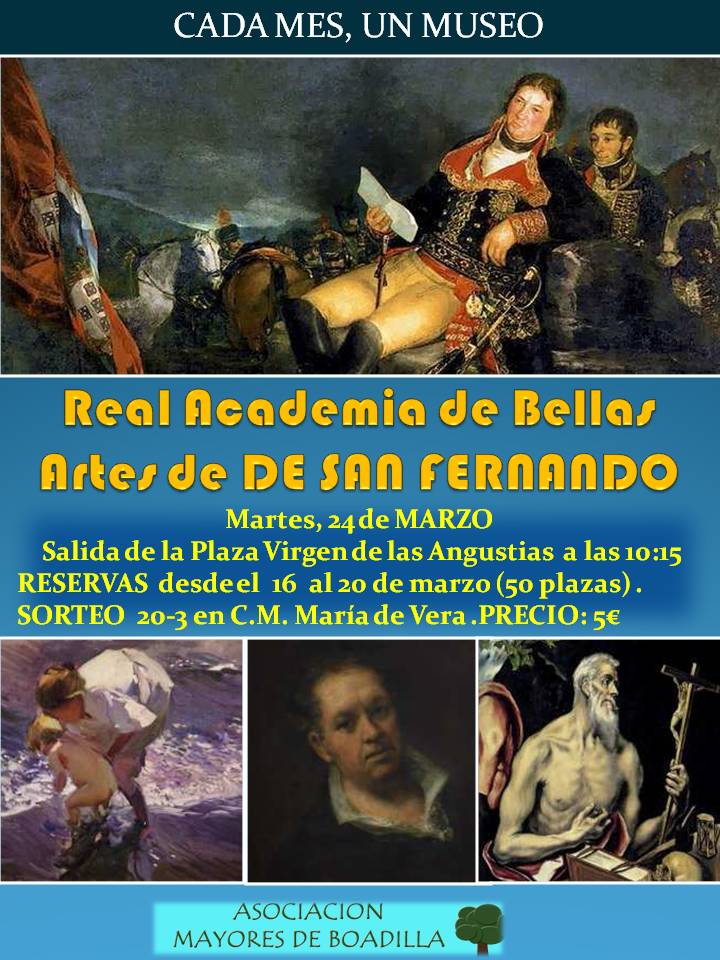 CANCELADA VISITA A LA REAL ACADEMIA DE BELLAS ARTES (24 MARZO, 10:15 h)